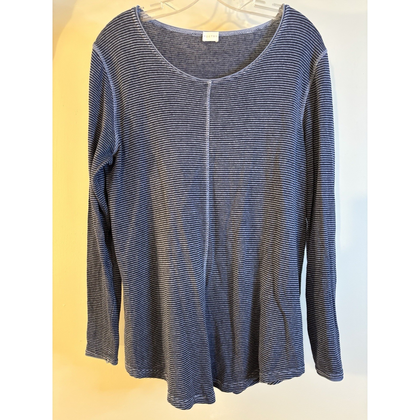 Poetry Blue Stripe Long Sleeve Top 10 M Organic Cotton Hemp